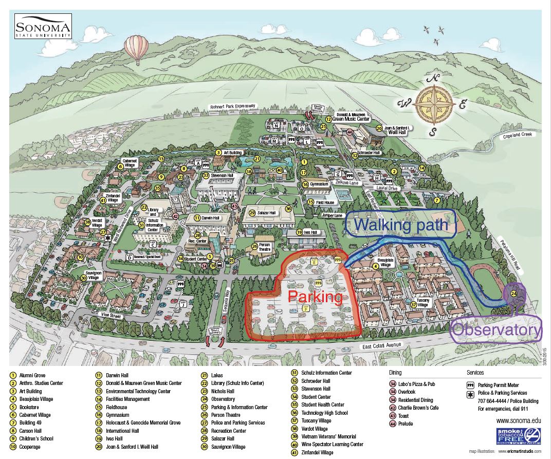 Sonoma State University Map Public Viewing Nights | Department Of Physics & Astronomy At Sonoma State  University